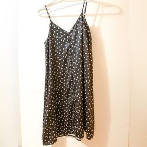 Ripzone Slip Dress. Size Small. Black with floral daisy print